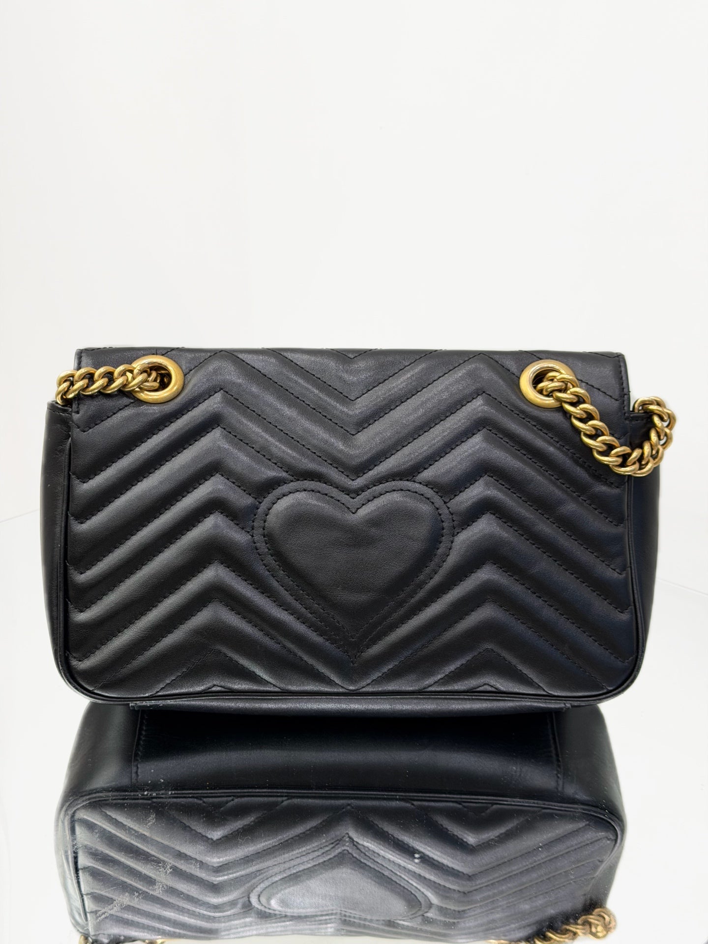 Gucci - GG Marmont Matelassé Shoulder Bag - Leather - Black - (medium)