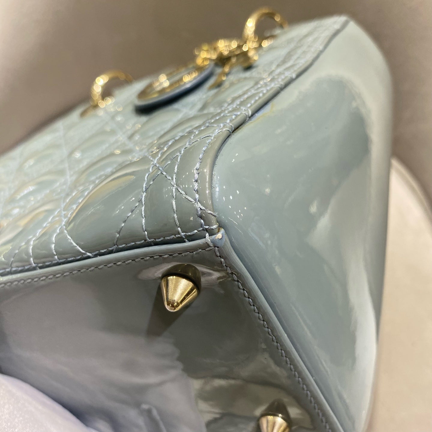 Dior - Lady Dior - Patent leather - Grey - (Medium)