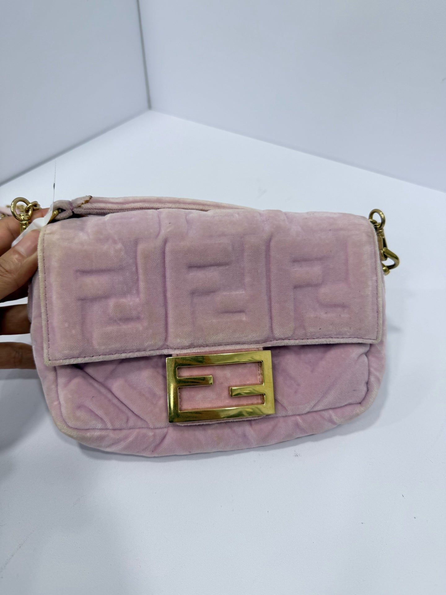 Fendi - Baguette - Velvet - Pink - (Mini)