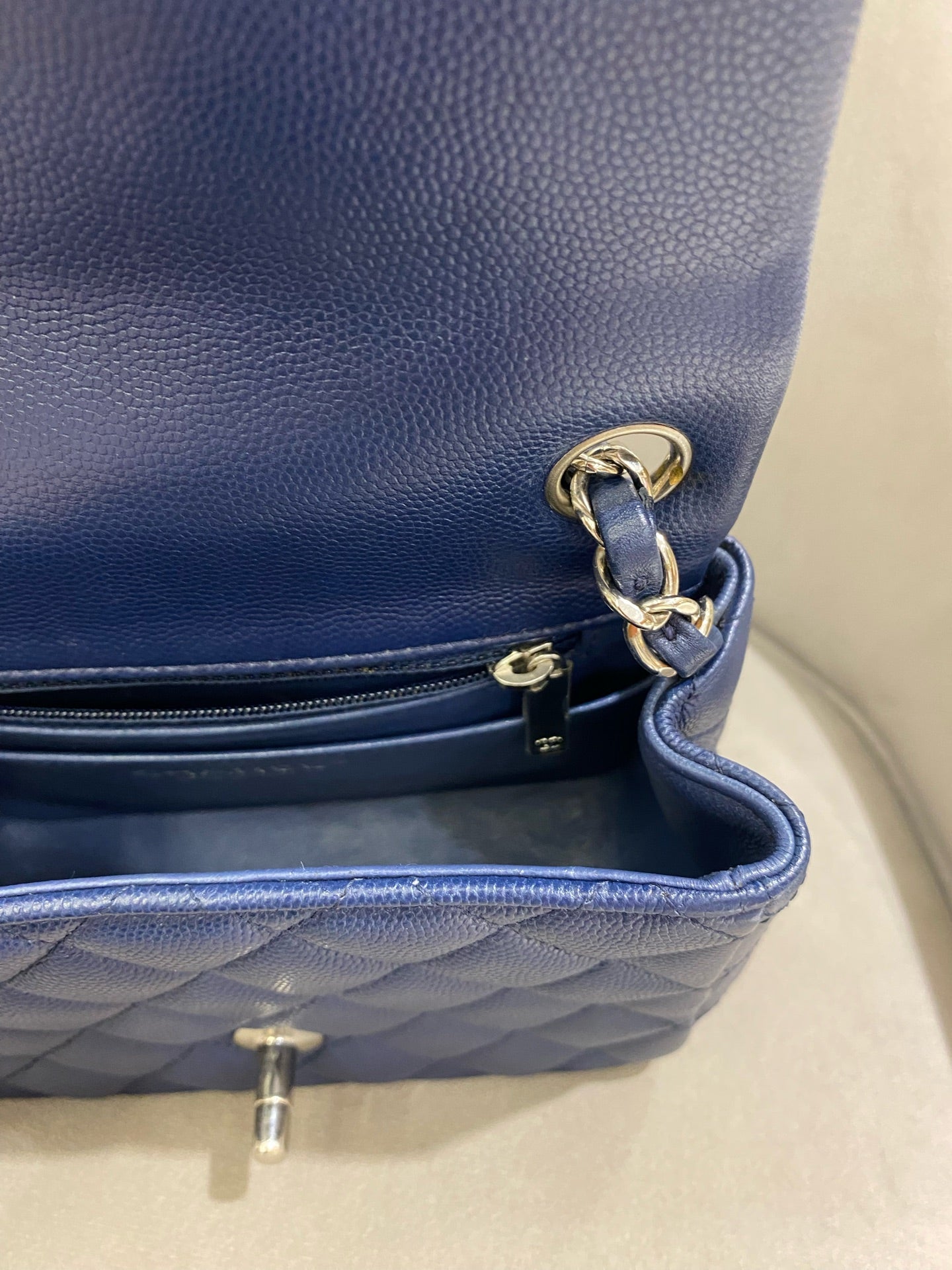 Chanel - Mini Square Flap Bag - Caviar leather - Navy - (mini)
