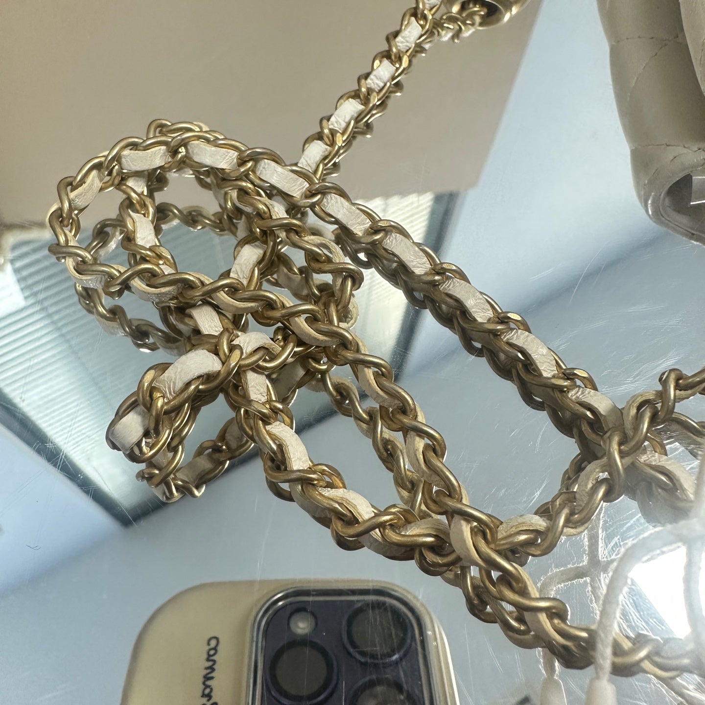 Chanel - Mini Flap Bag with Gold Ball Charm - Lambskin leather - White - (mini)