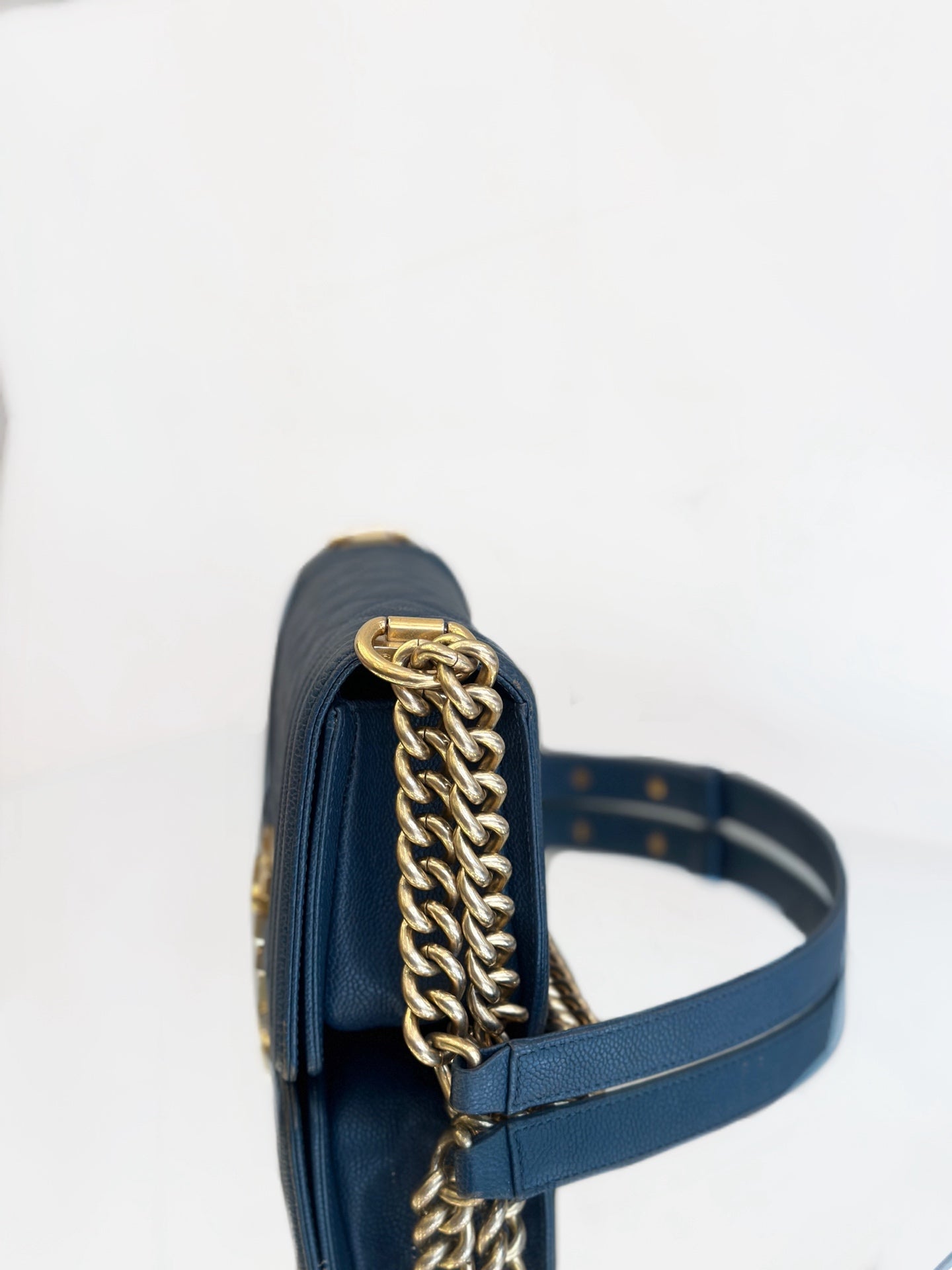 Chanel - Boy Bag Small - Grained calfskin leather - Blue - (Small)