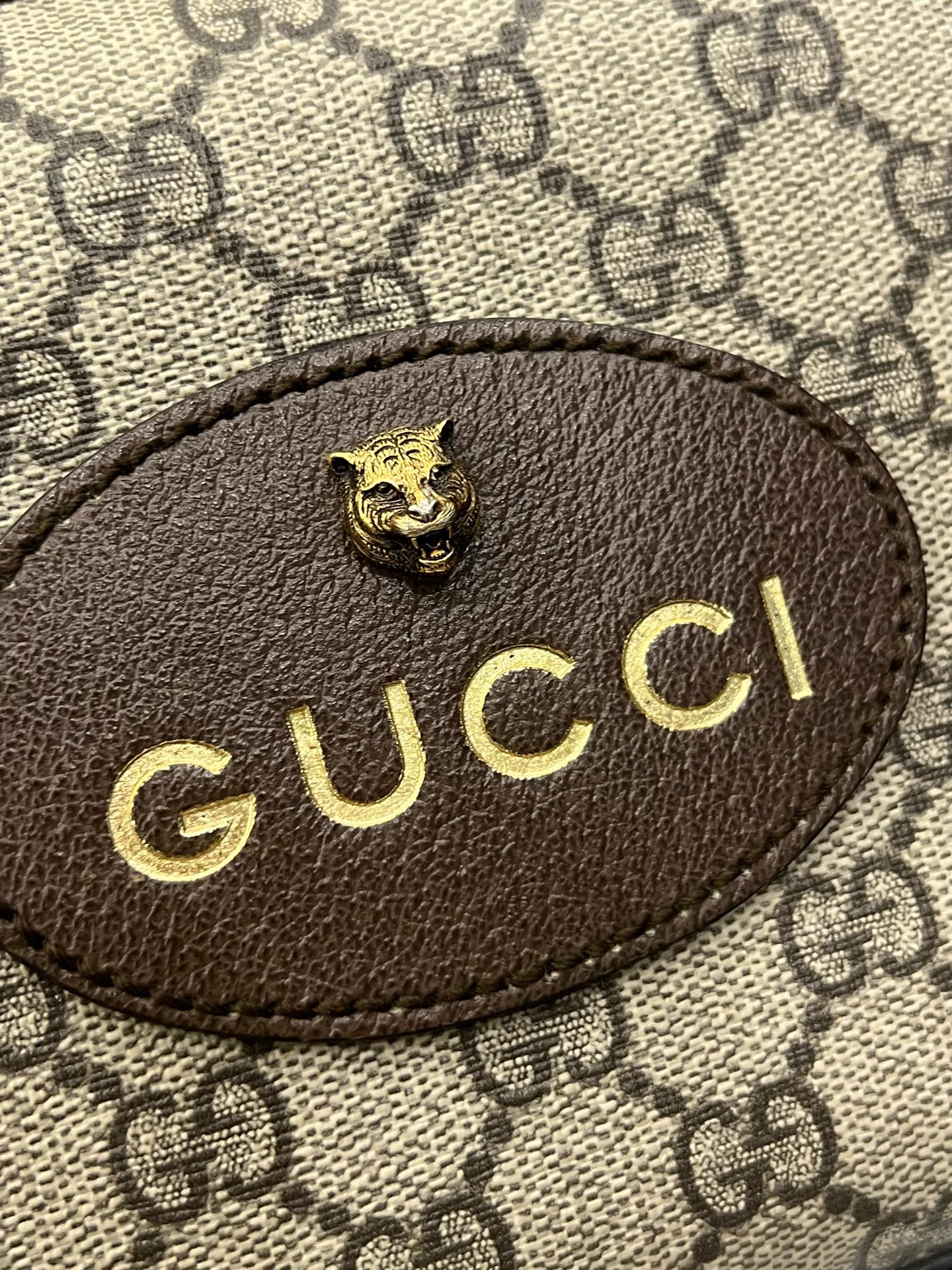 Gucci - Ophidia GG Supreme Camera Bag with Tiger Head - GG Supreme canvas with leather trim - Brown - (medium)