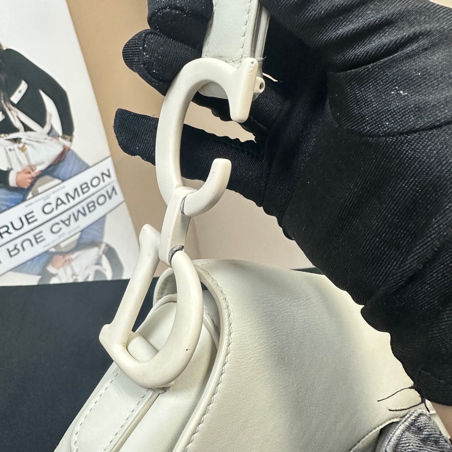 Dior - Saddle Bag - Leather - White - (medium)