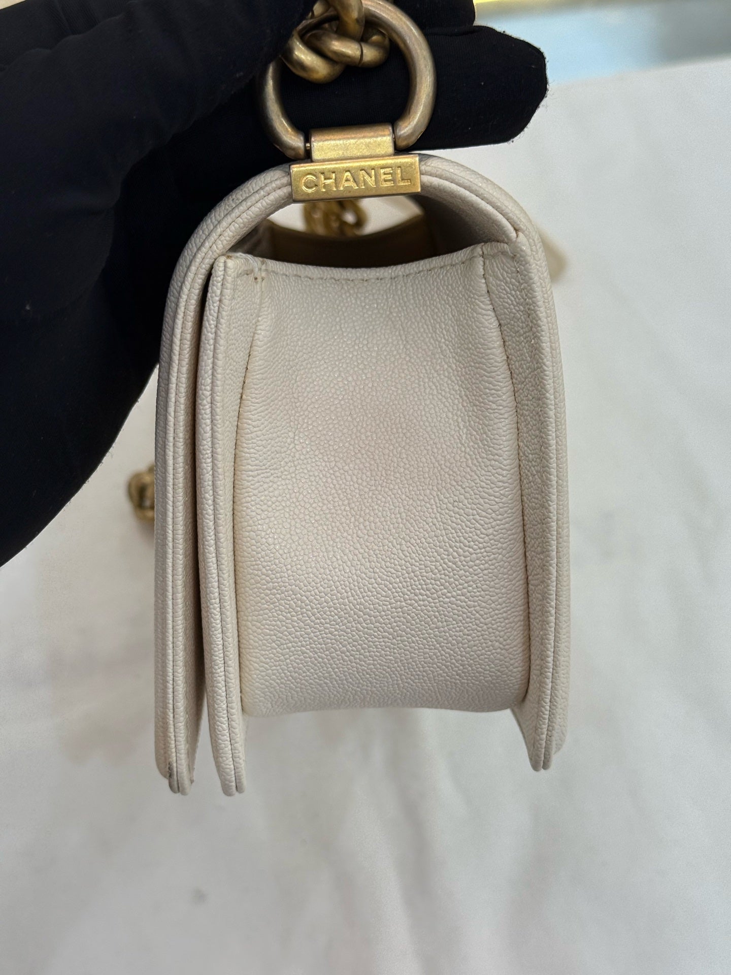Chanel - Le Boy Small - Caviar leather - White - (Small)