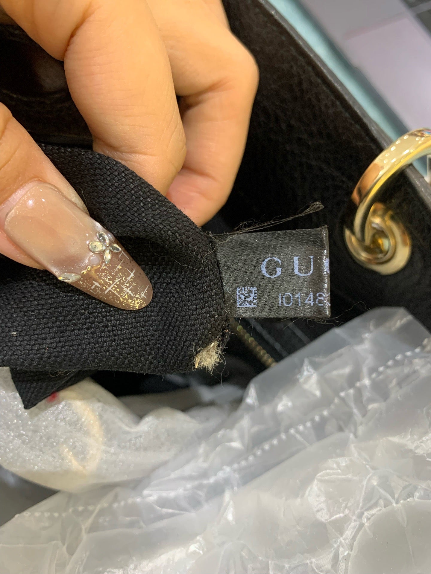 Gucci - Bamboo Tote Bag - Pebbled leather - Black - (Medium)