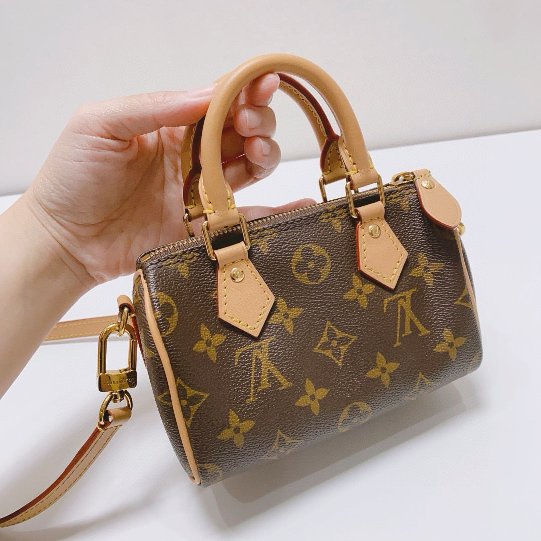 Louis Vuitton - Speedy Nano - Monogram coated canvas with Vachetta leather trim - Brown - (mini)