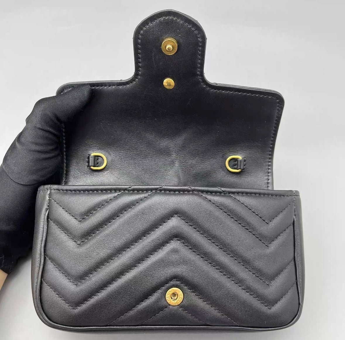 Gucci - Marmont Super Mini - Matelassé leather - Black - (mini)