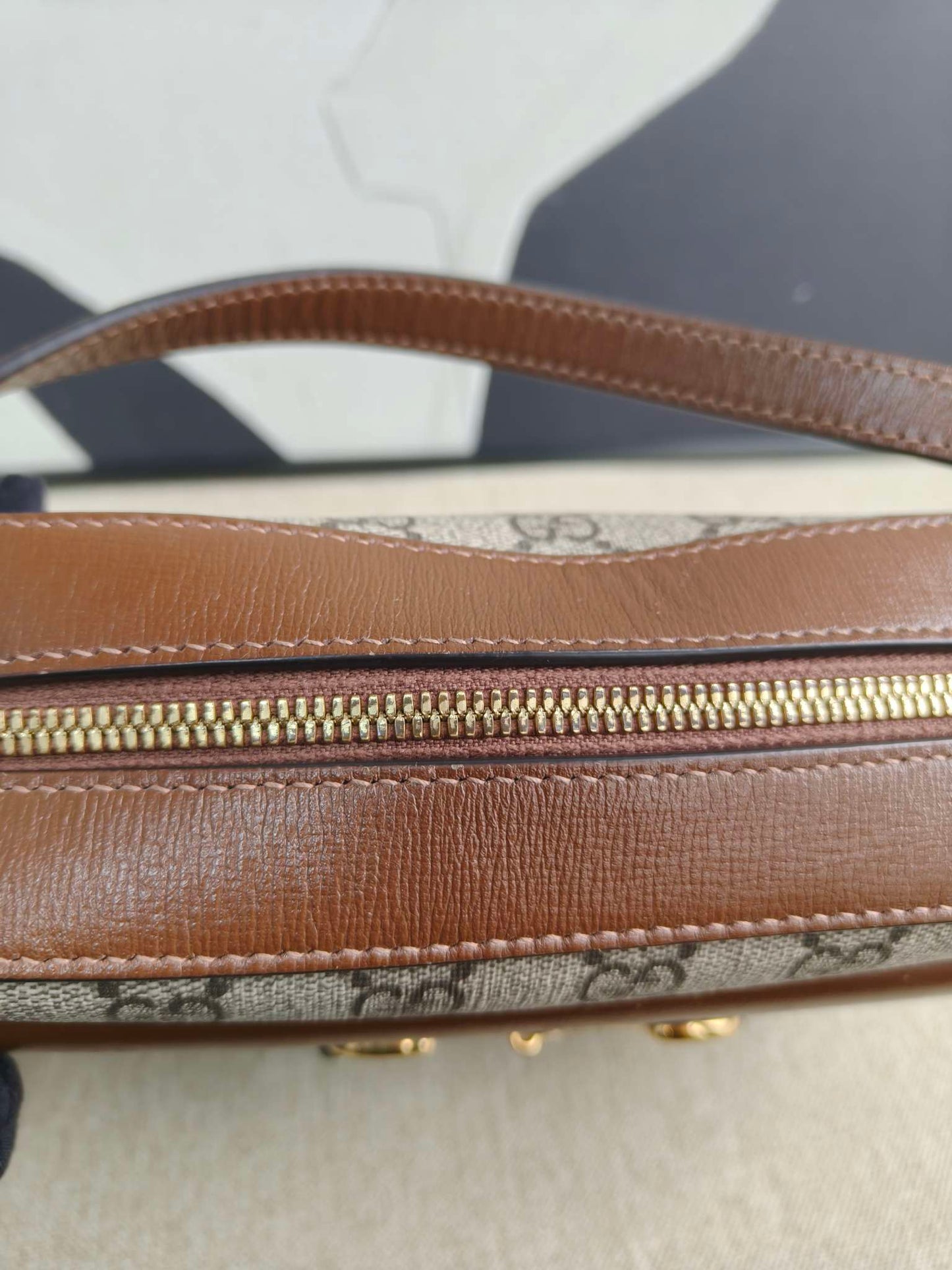 Gucci - 1955 Horsebit Camera Bag Small - Synthetic - Brown - (small)