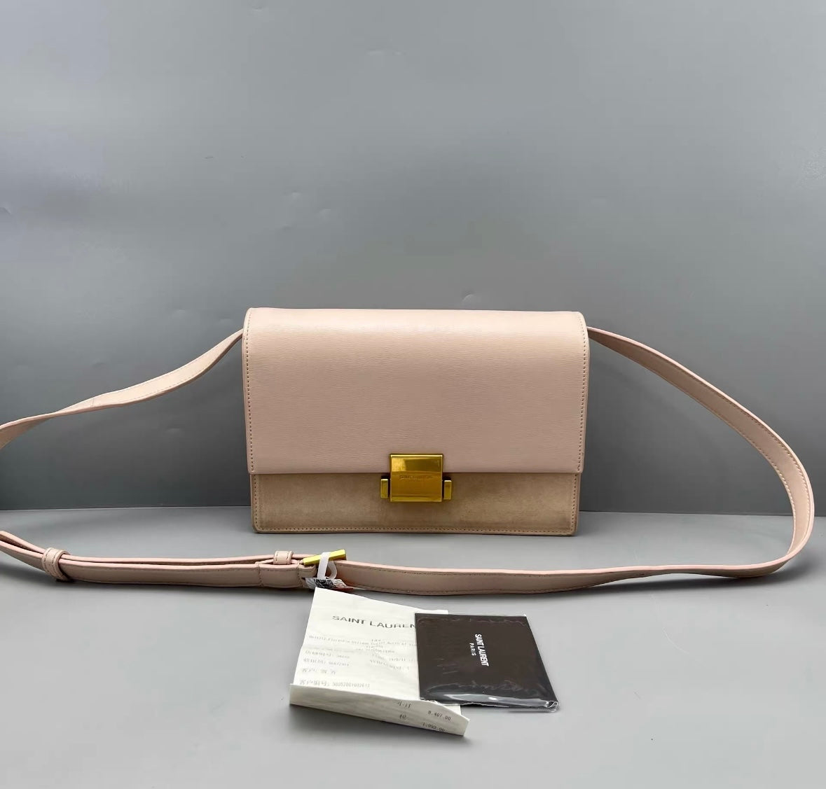 Saint Laurent - Carré Satchel - Leather and Suede - Pink - (Small)