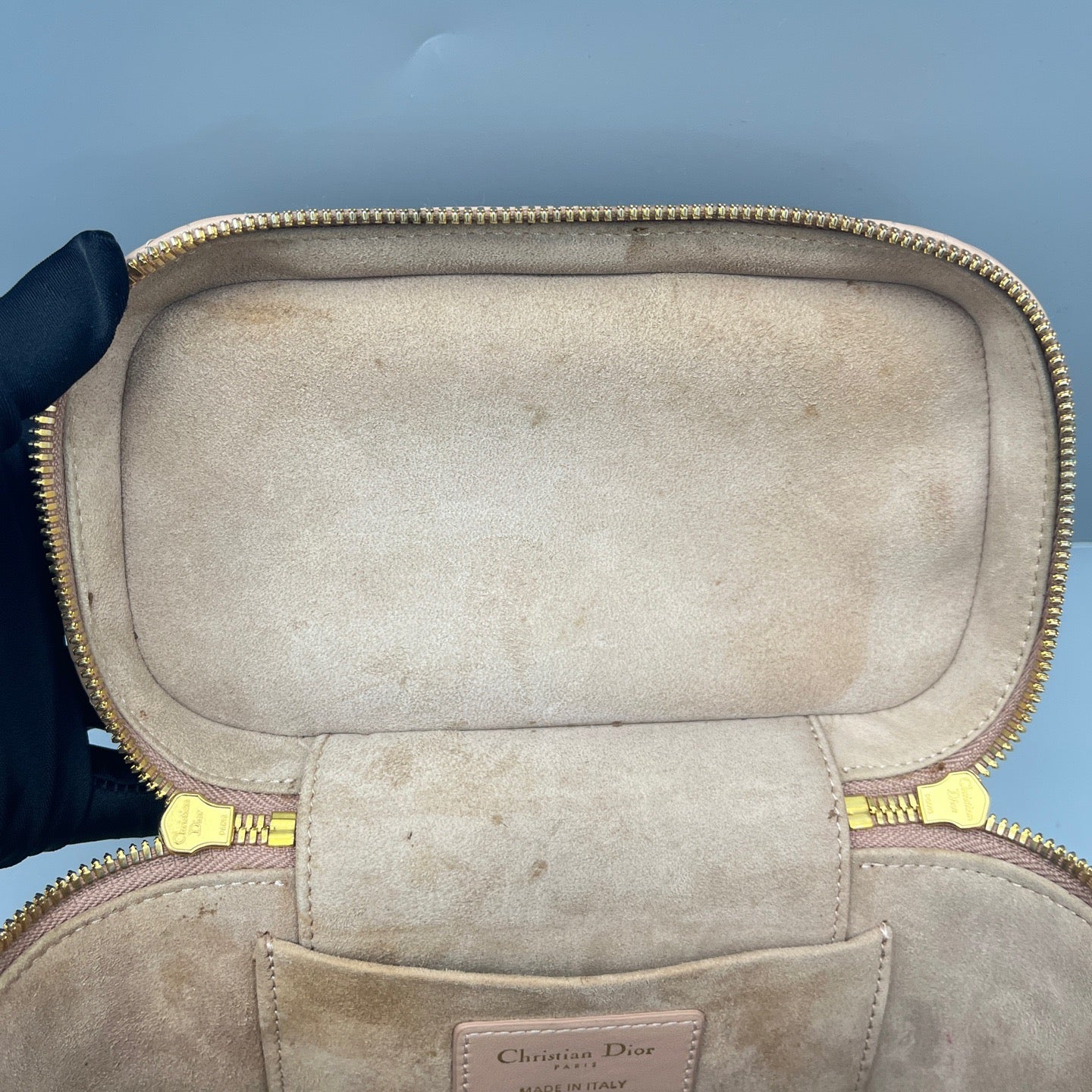 Dior - Vanity Case - Quilted lambskin leather and textured calfskin - Pink with Gold-Tone Hardware - (small)