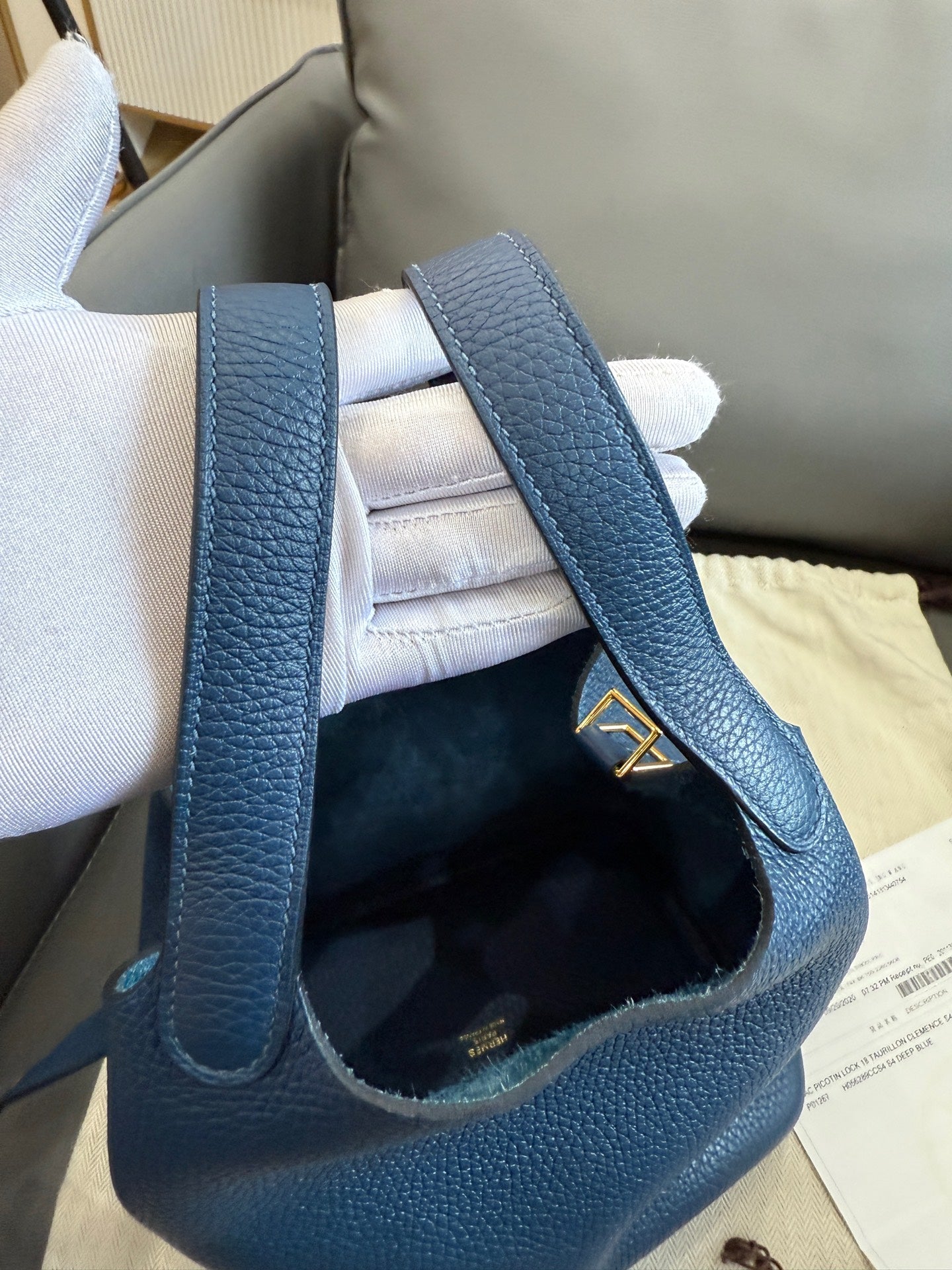 Hermès - Picotin Lock 18 - Clemence leather - Deep Blue with Gold-Tone Hardware - (mini)