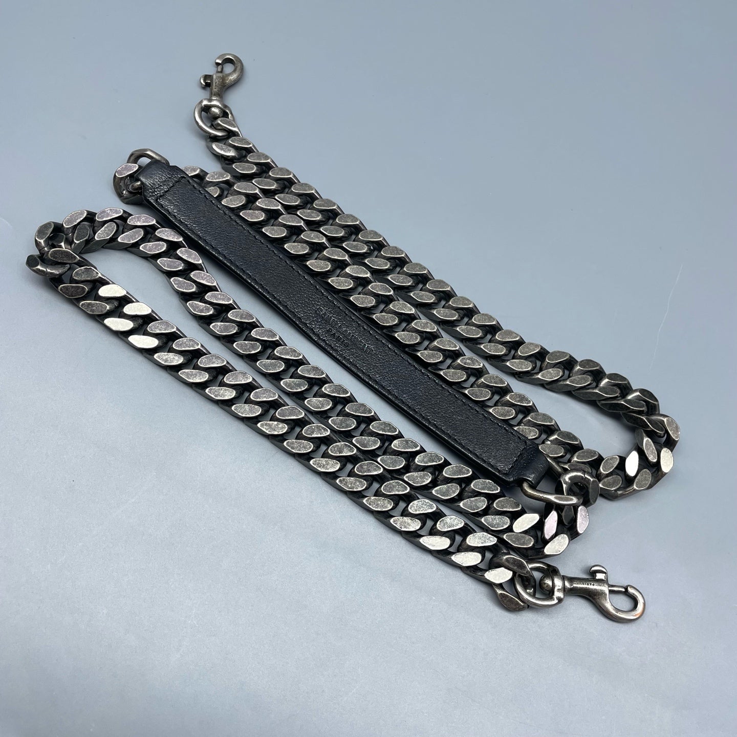 Saint Laurent - College Monogram Bag - Leather - Metallic Black - (Small)