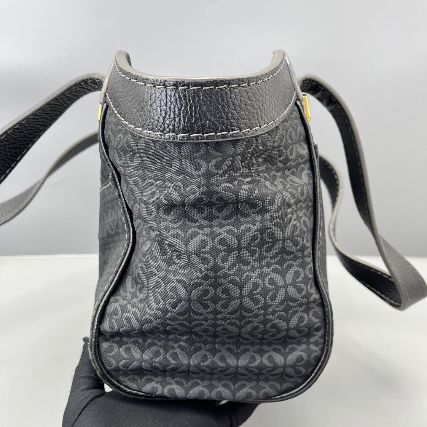Loewe - Anagram Tote Bag - Coated canvas with pebbled leather trim - Black - (medium)