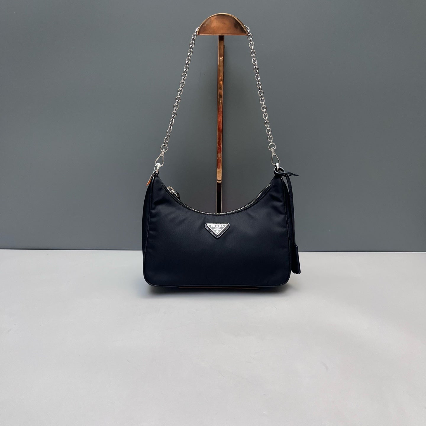 Prada - Re-Edition 2000 Hobo Bag - Recycled nylon (Re-Nylon) with Saffiano leather trim - Black with Silver-Tone Hardware - (mini)