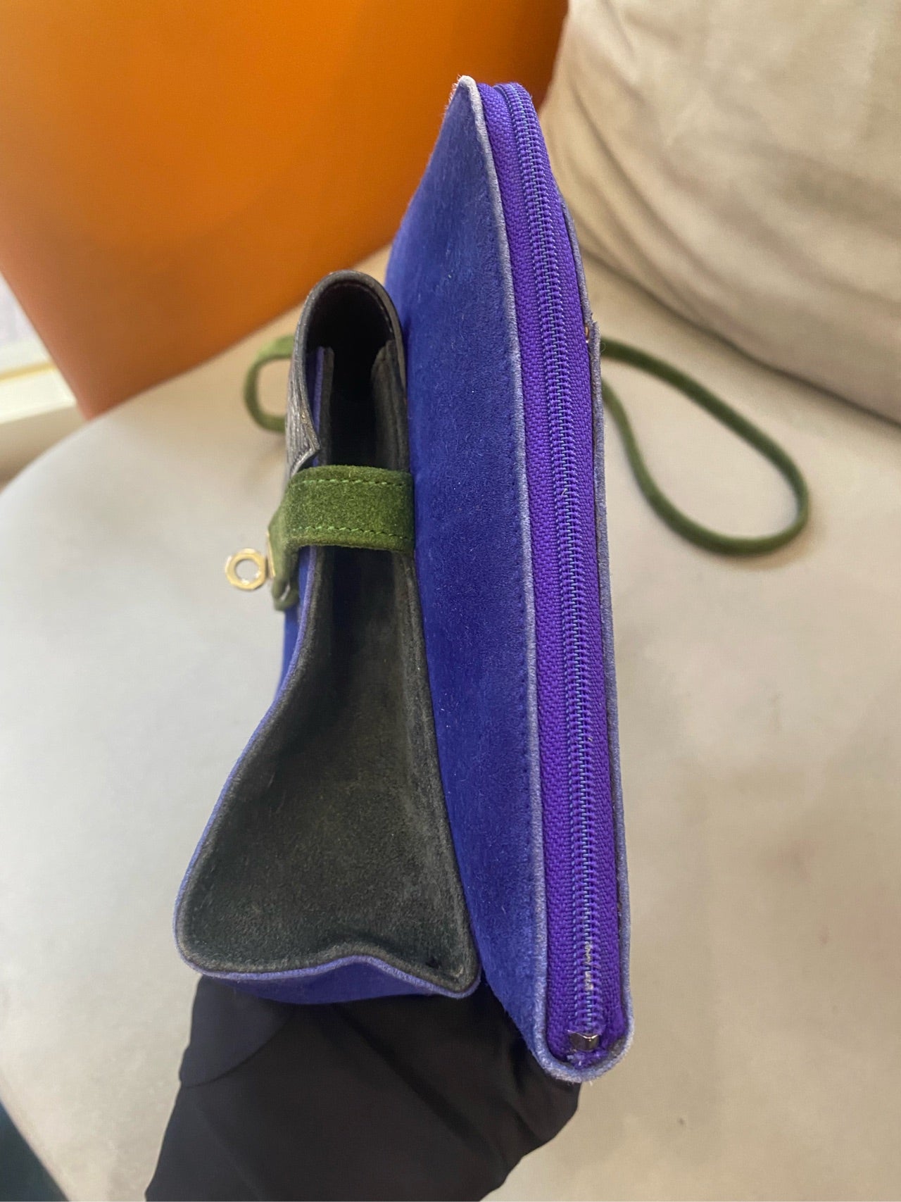 Hermès - Amsterdam Shoulder Bag - Suede and Ostrich leather - Multicolour - (mini)