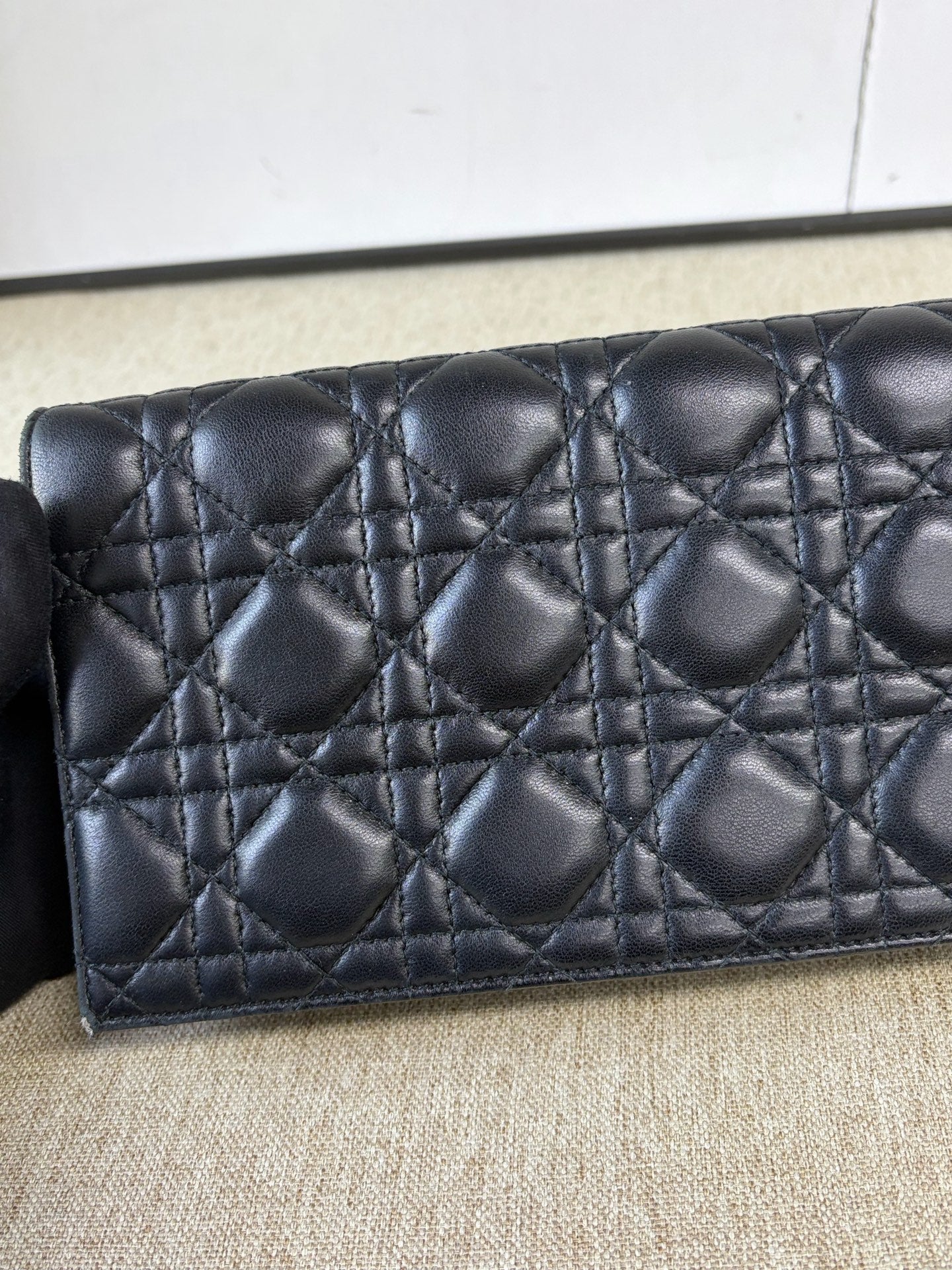Dior - Lady Dior Wallet on Chain - Lambskin leather - Black - (Small)