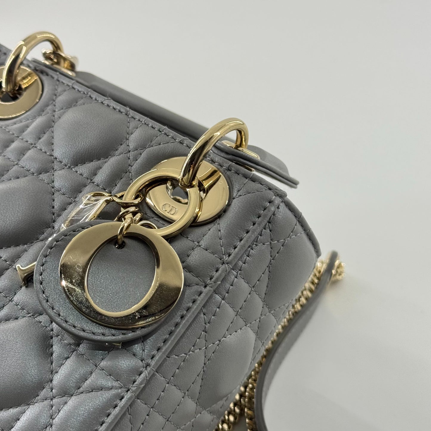 Dior - Lady Dior Mini - Lambskin leather - Grey - (mini)