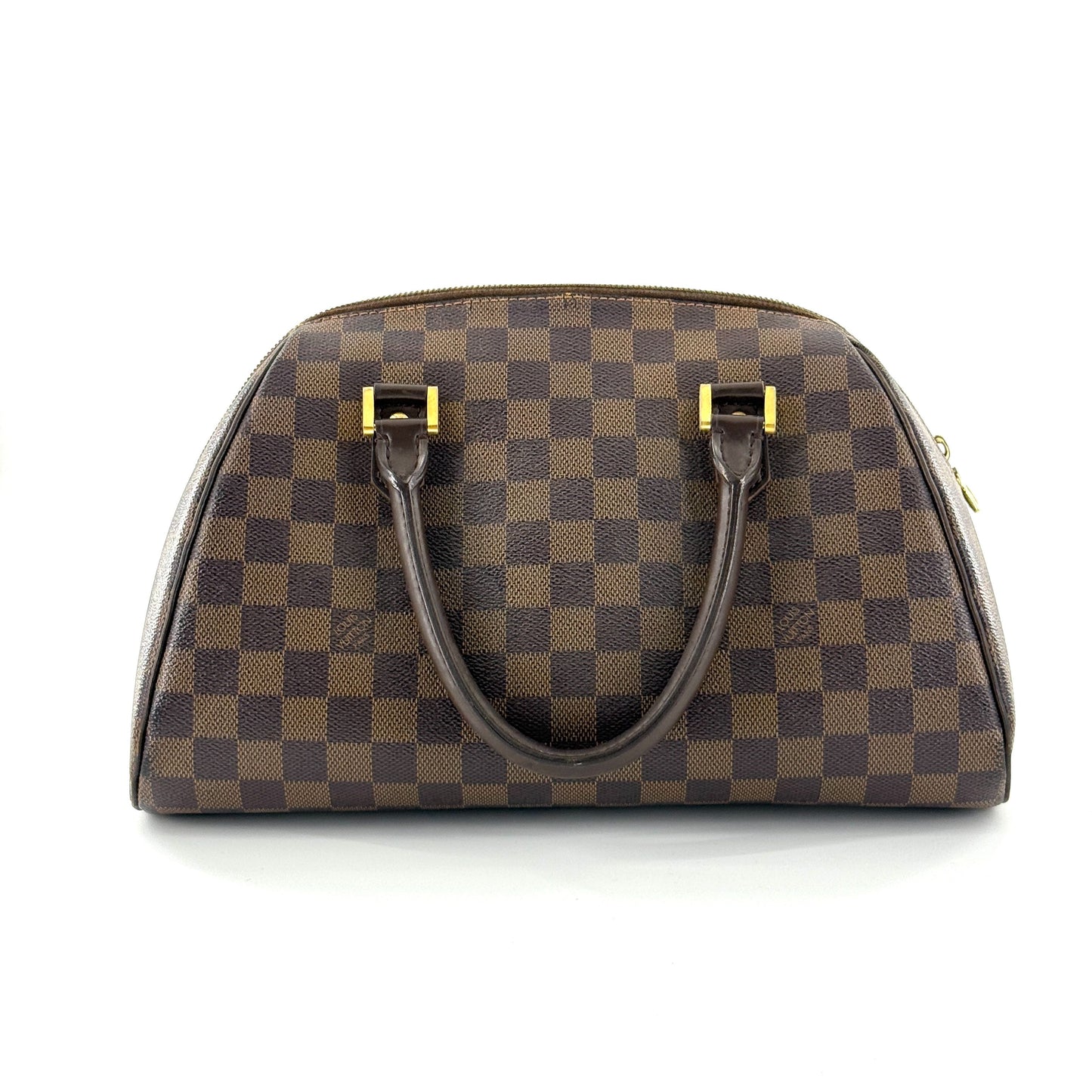 Louis Vuitton - Damier Ebene Bowling Bag - Damier Ebene coated canvas with leather trim - Brown - (Medium)