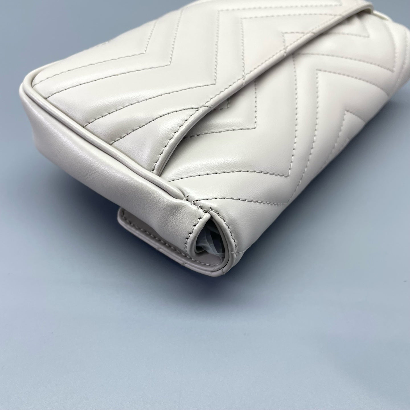 Gucci - GG Marmont Wallet on Chain - Leather - White - (mini)