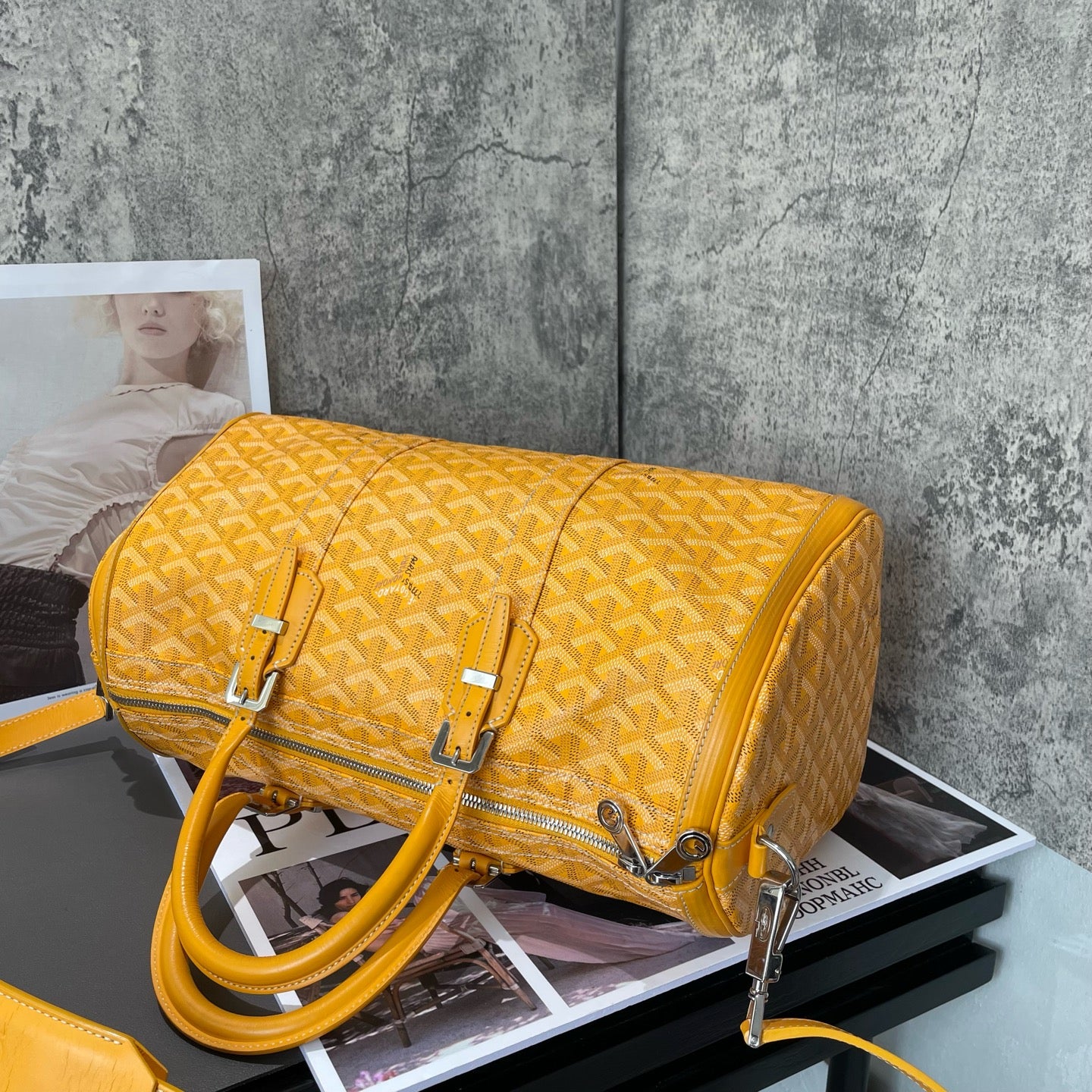 Goyard - Croisière 40 - Goyardine canvas with leather trim - Yellow - (Medium)