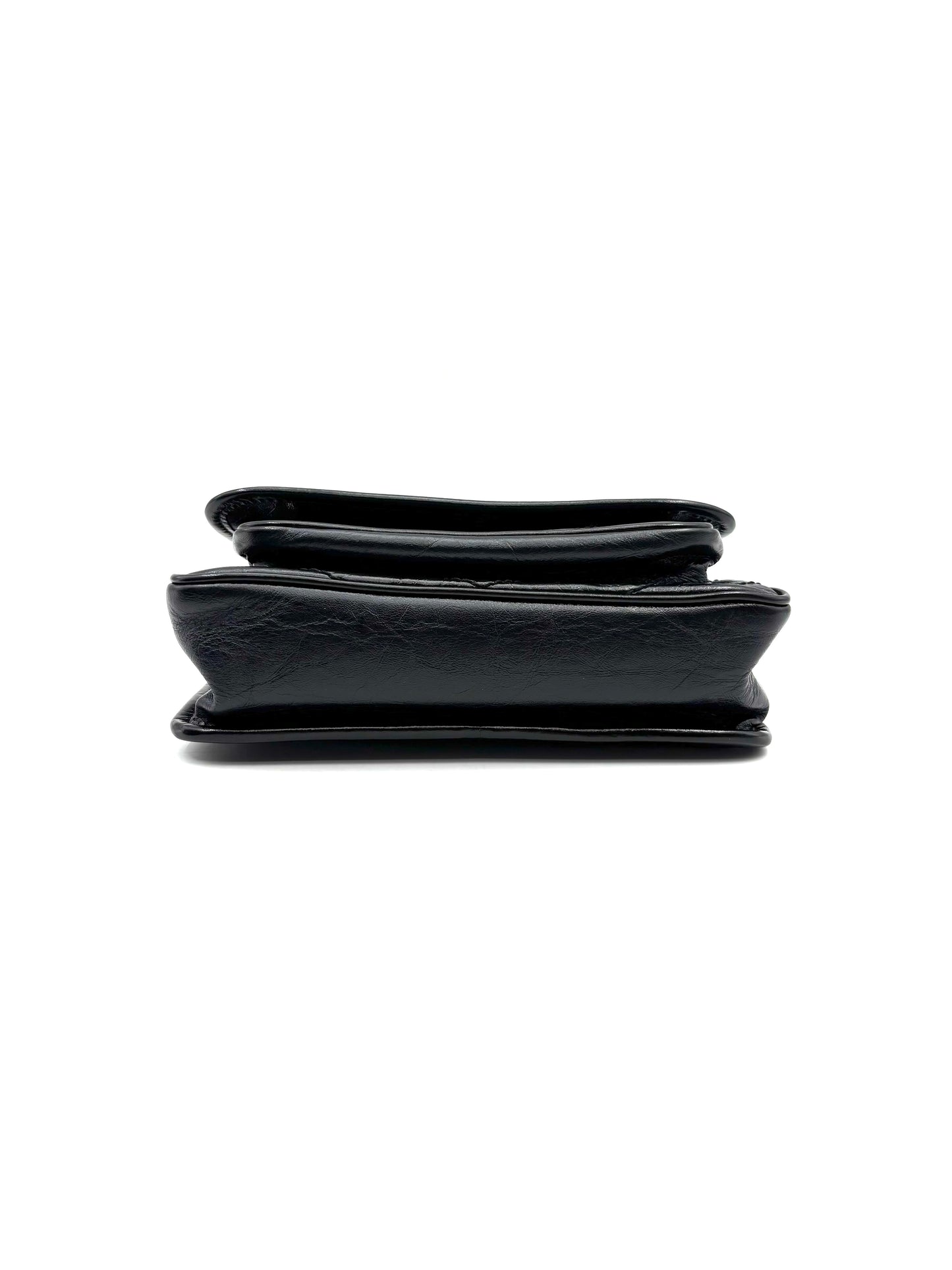 Saint Laurent - Niki - Wrinkled oil-waxed cowhide leather - Black - (mini)
