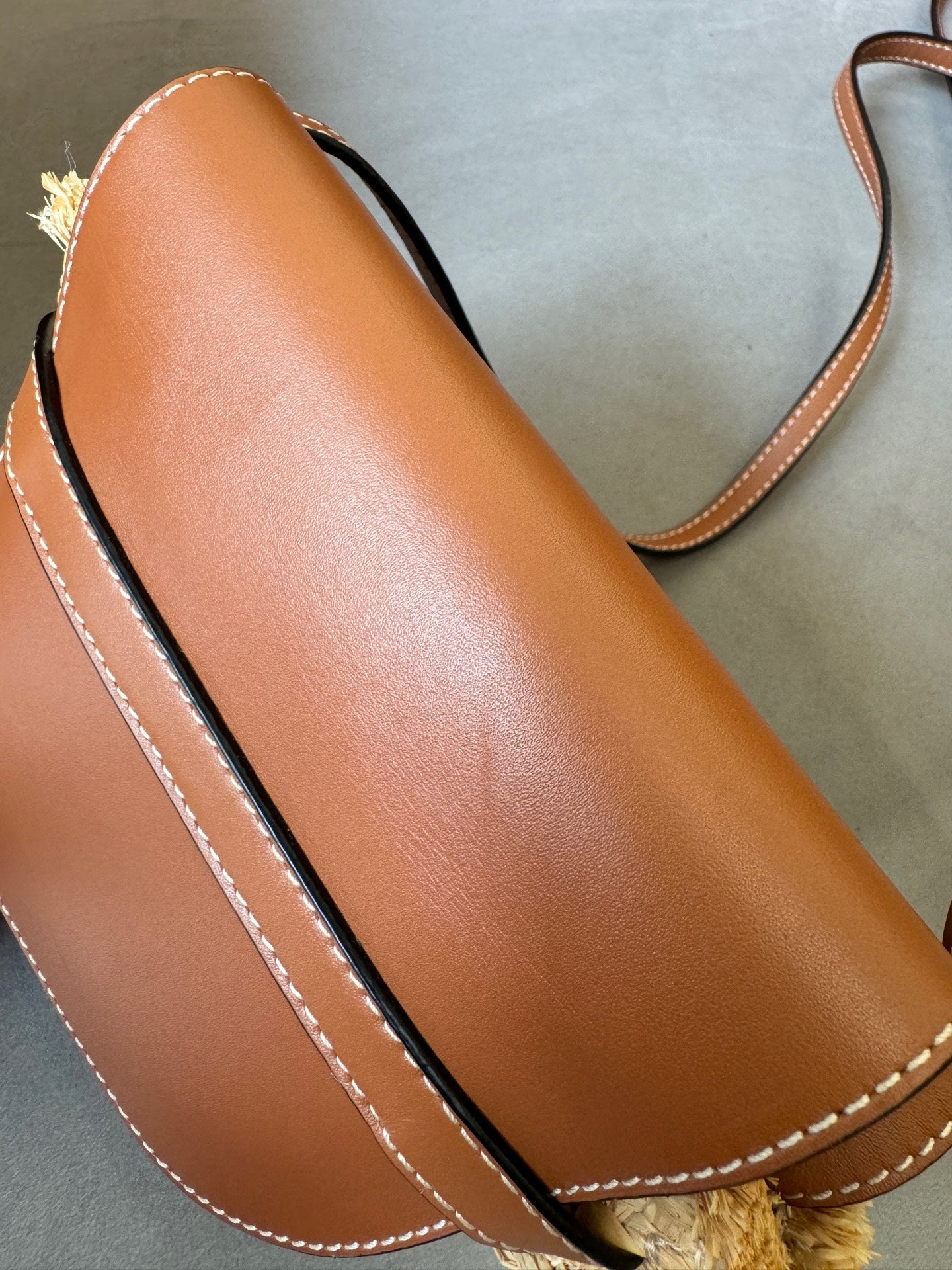 LOEWE - Gate Mini - Cowhide leather and woven straw - Brown - (mini)