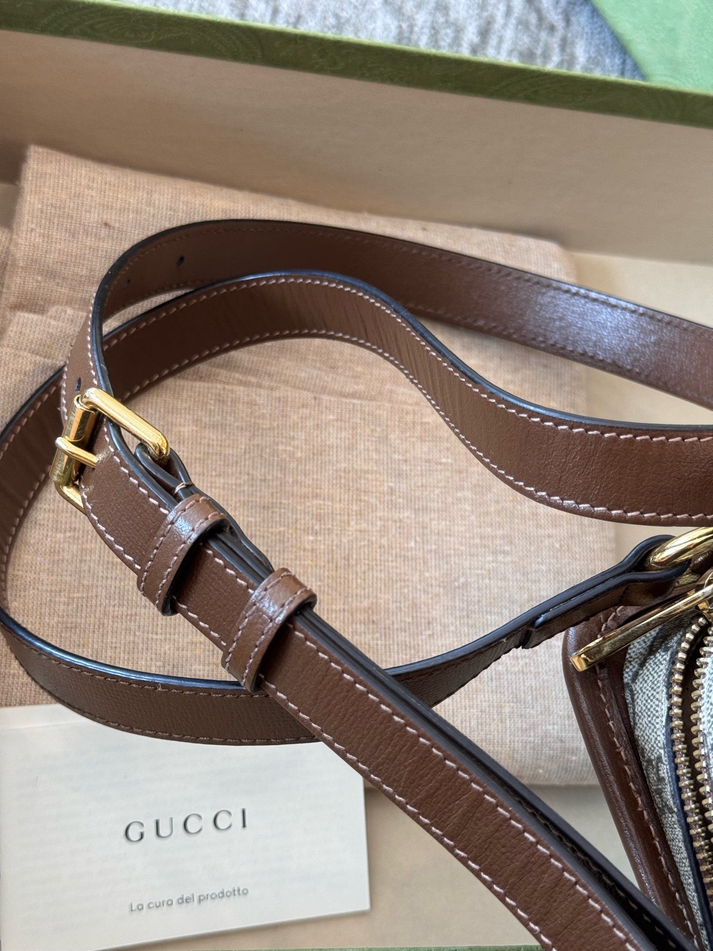 Gucci - Vintage Interlocking G Box Bag - GG Supreme canvas with leather trim - Beige - (mini)