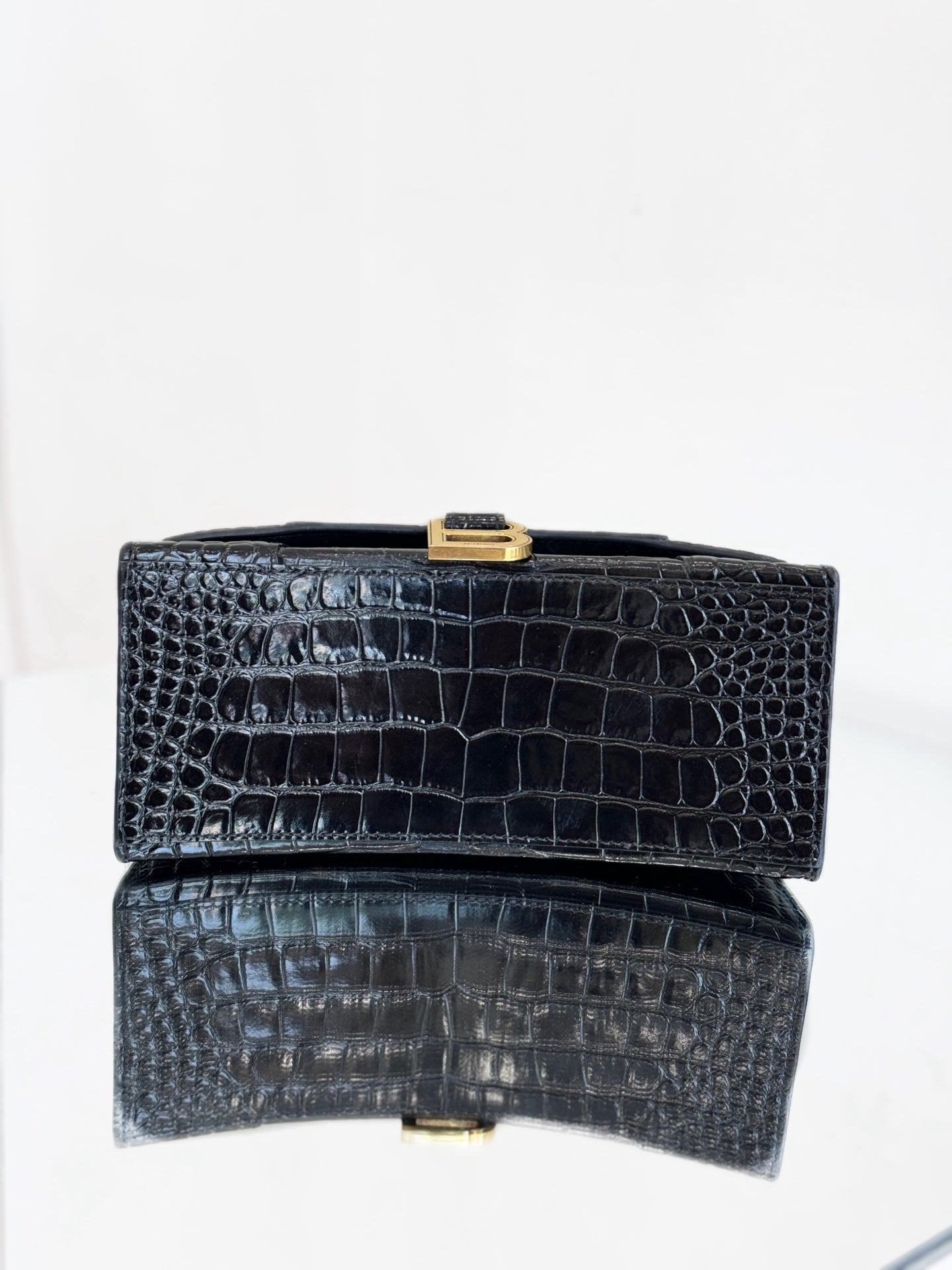 Balenciaga - Hourglass Small Top Handle Bag - Leather - Black - (mini)