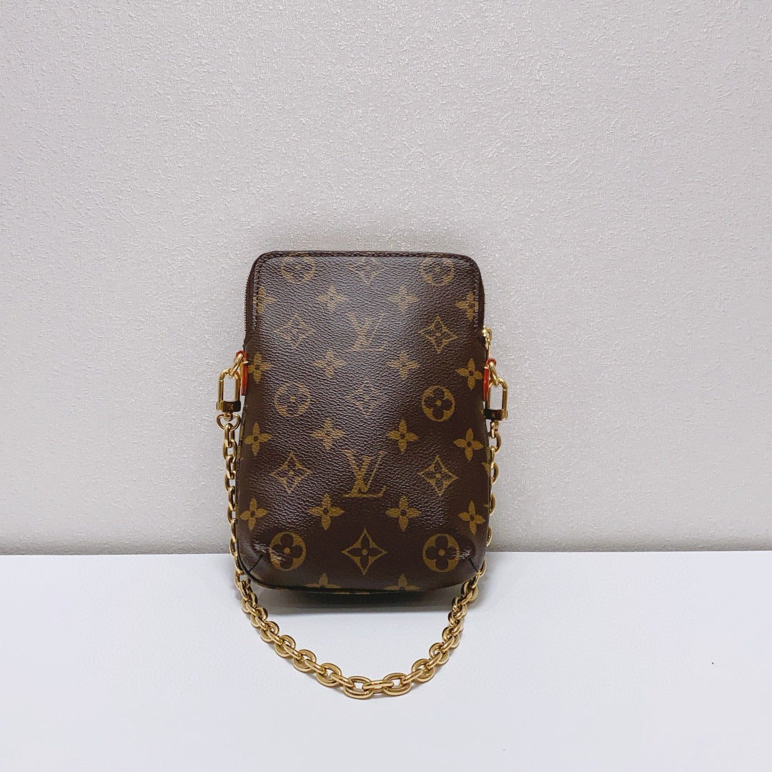 Louis Vuitton - Utility Phone Pocket - Monogram coated canvas with leather trim - Brown - (mini)