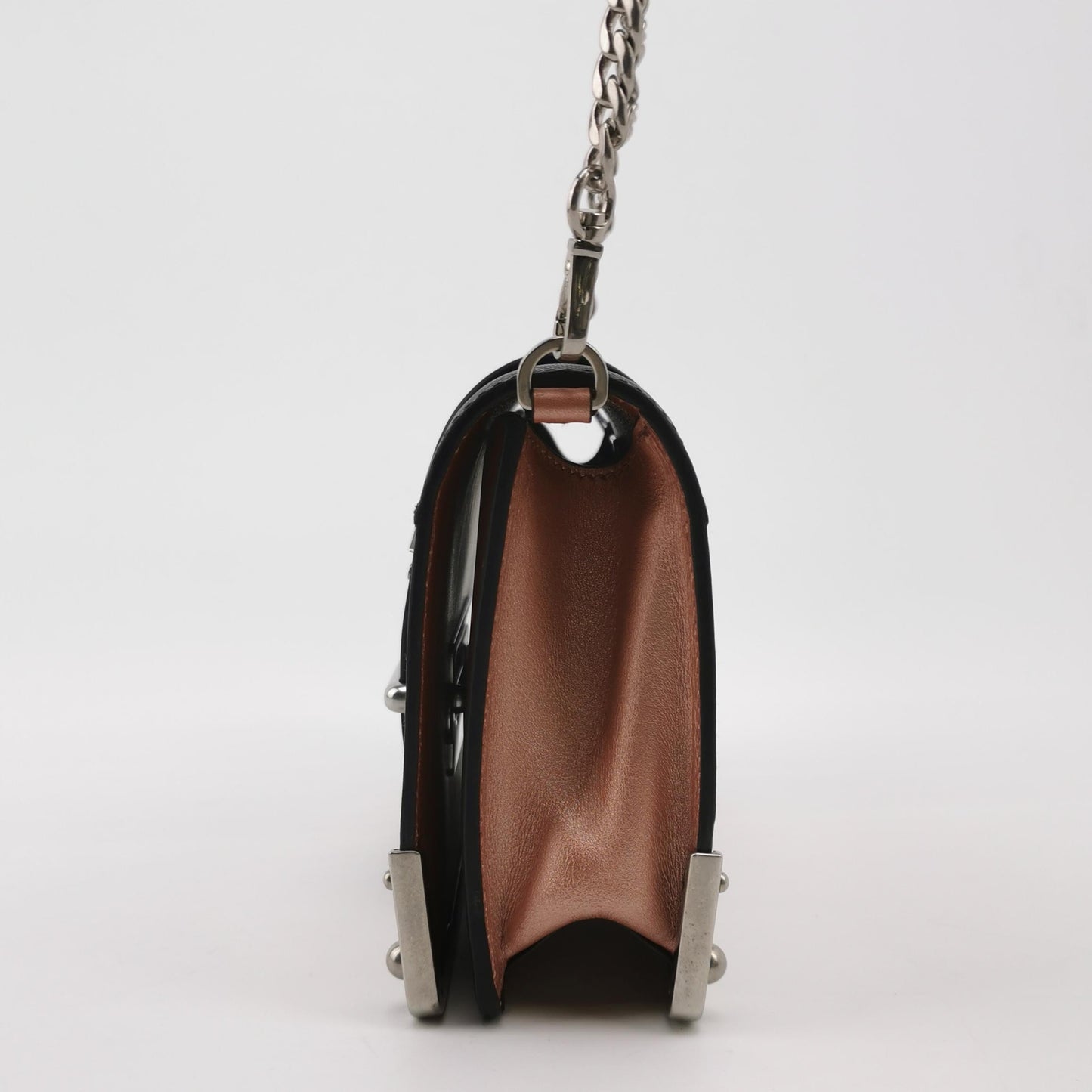 Prada - Cahier Small Box Bag - Saffiano leather and smooth leather - Metallic Rose Gold and Black - (small)