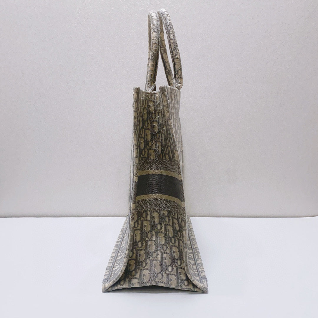 Dior - Book Tote - Jacquard canvas - Grey - (Large)