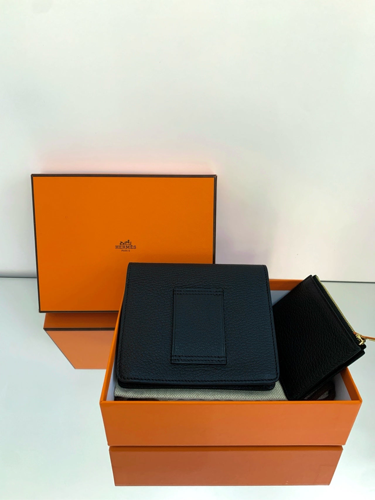 Hermès - Roulis Slim Compact - Goatskin leather - Black - (small)