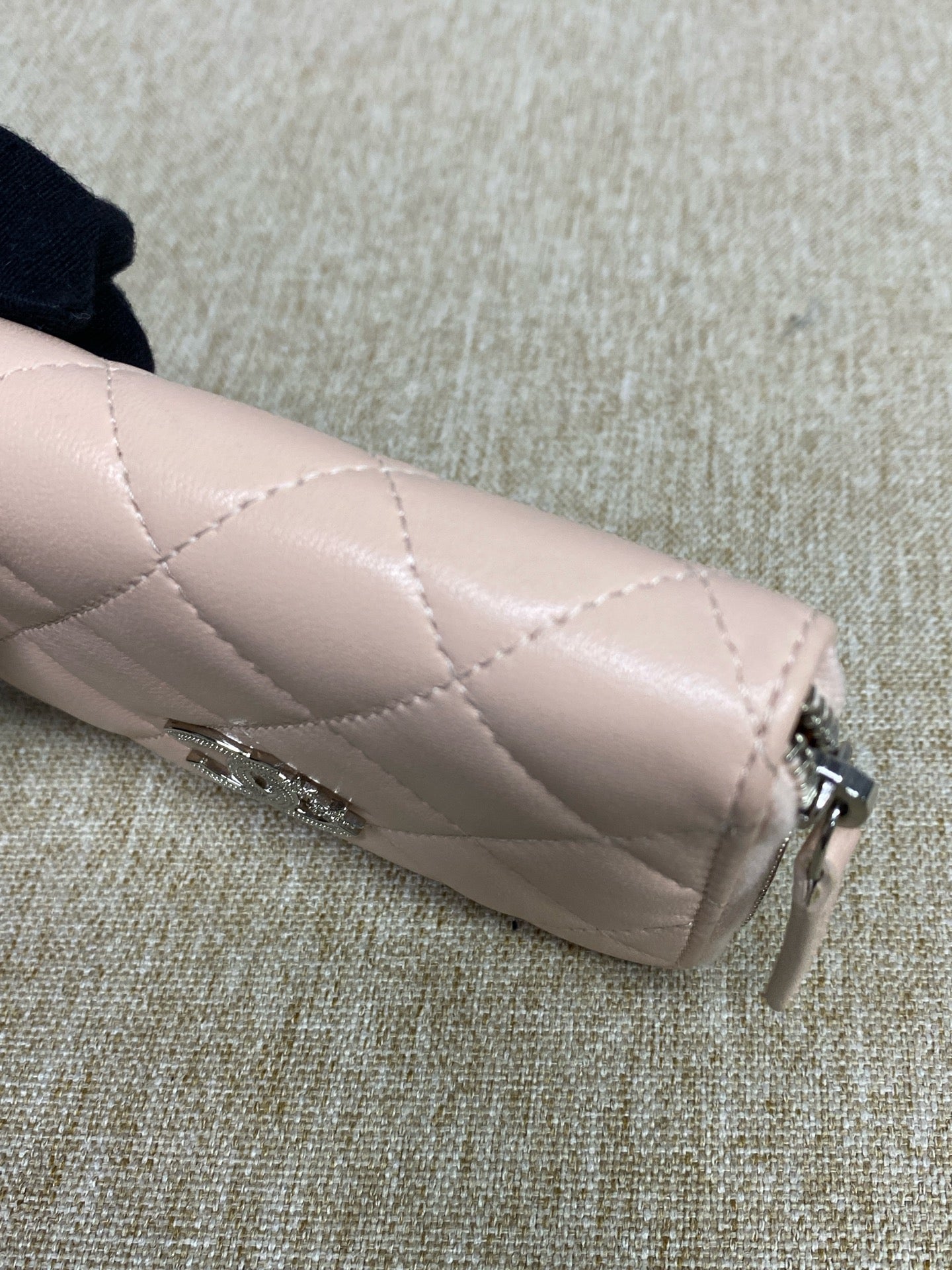 Chanel - Double C Star Zip Wallet Card Holder - Lambskin leather - Pink - (Small)