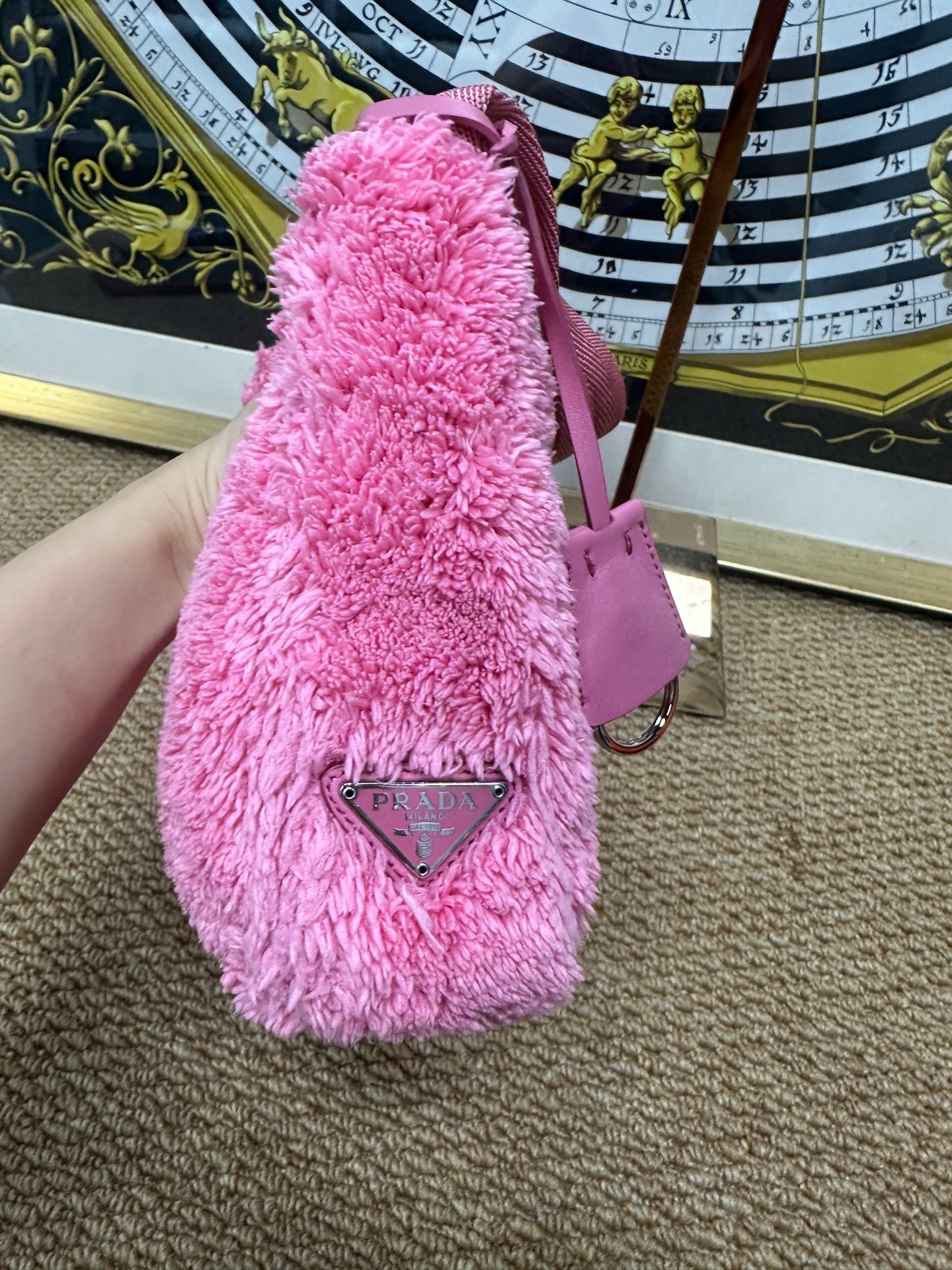 Prada - Re-Edition 2000 Hobo - Faux fur - Pink - (mini)