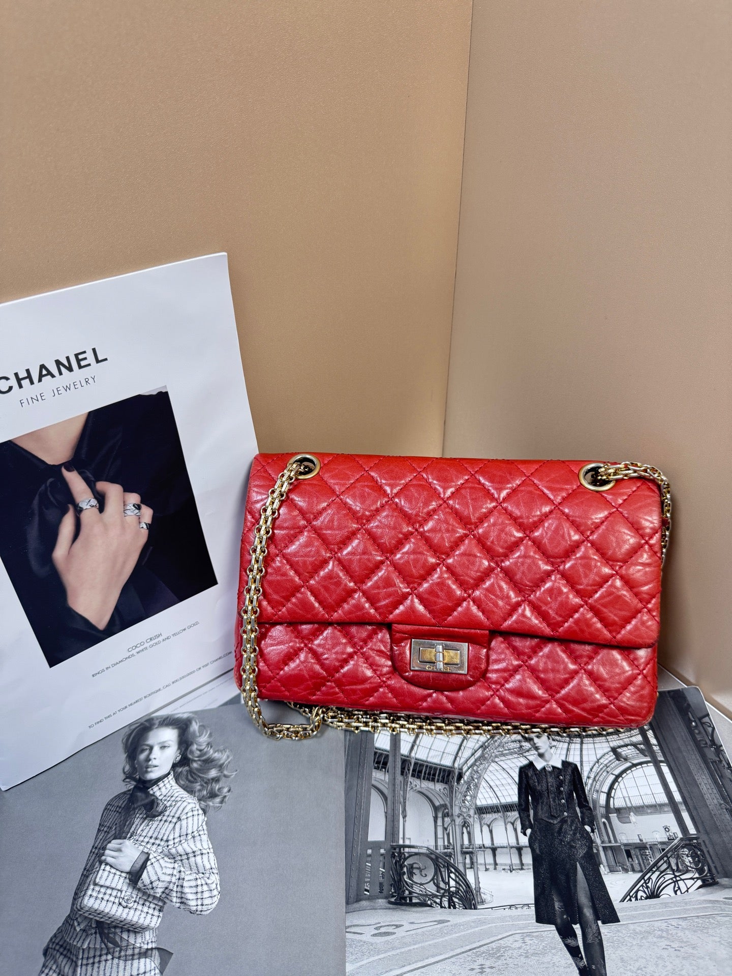 Chanel - 2.55 - Aged Calfskin Leather - Red - (Small)