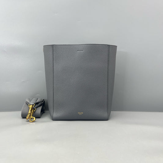 Celine - Small Bucket Bag - Grained leather - Grey - (Small)