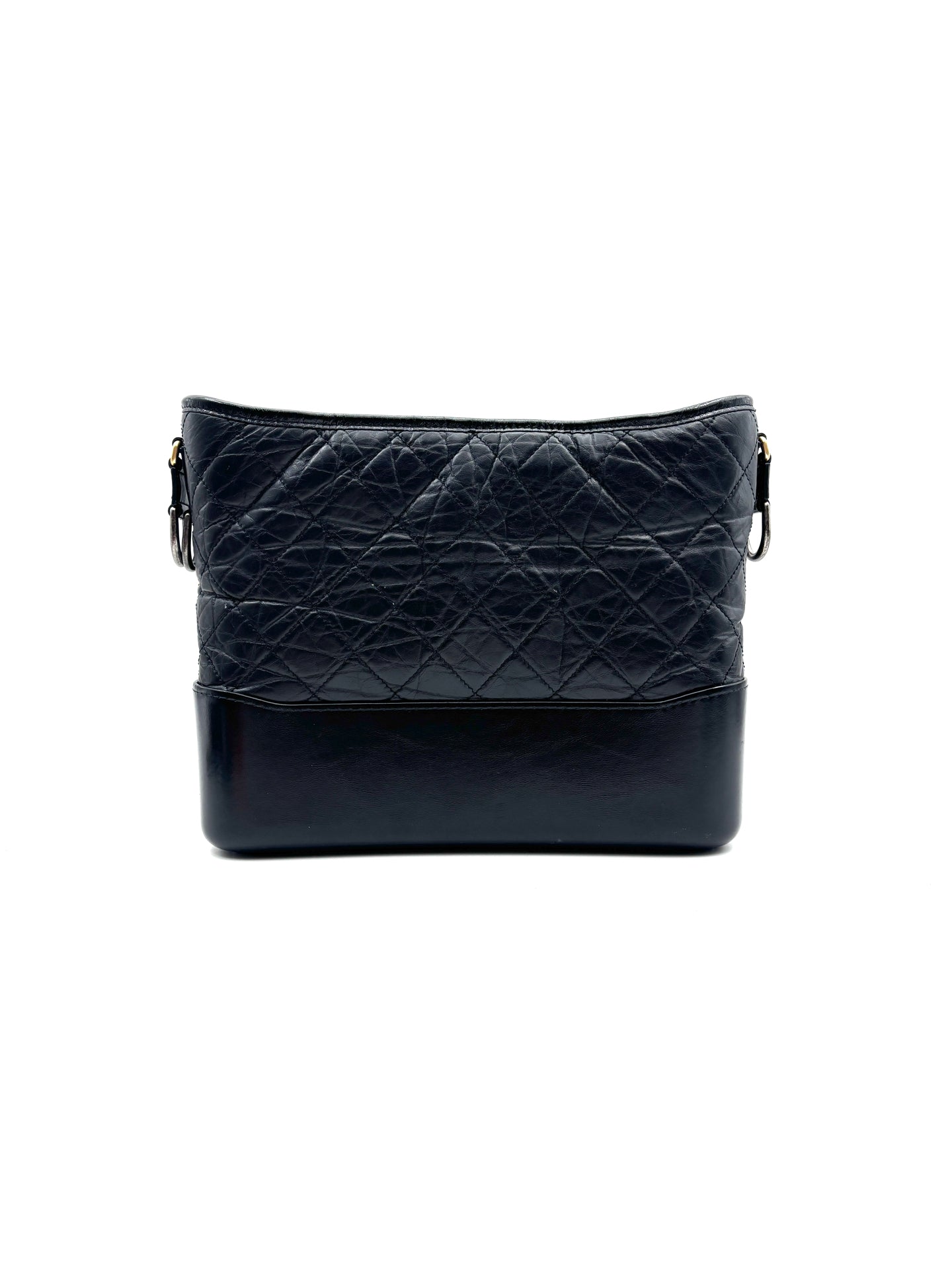 Chanel - Gabrielle Hobo Bag - Calfskin leather - Black with Gold-Tone and Silver-Tone Hardware - (Medium)