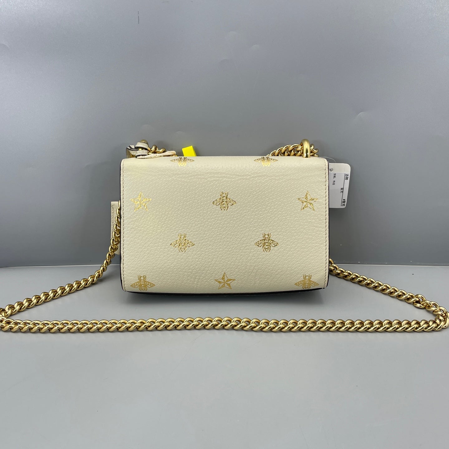 Gucci - Padlock Mini Shoulder Bag with Bee and Star Motif - Grained leather - White - (mini)