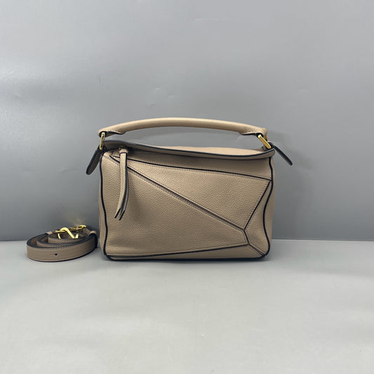 LOEWE - Puzzle Bag Small - Grained calfskin leather - Beige - (Small)