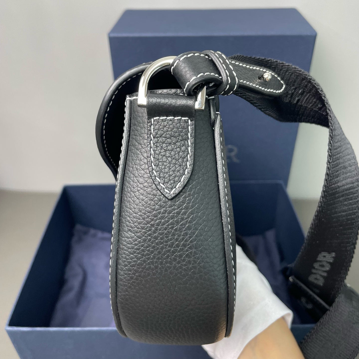 Dior - Saddle Bag - Grained leather - Black - (small)