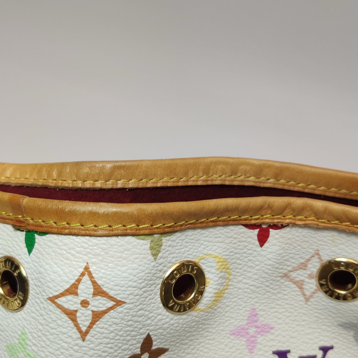 Louis Vuitton - Monogram Multicolore Bucket Bag - Coated canvas with vachetta leather trim - White - (Medium)