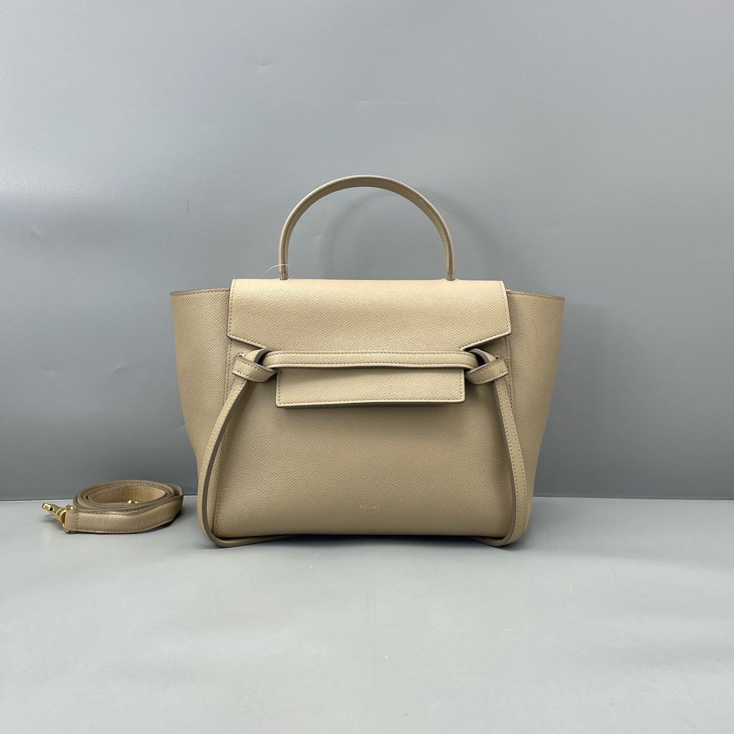 Celine - Belt Bag Small - Grained calfskin leather - Beige with Gold-Tone Hardware - (Small)
