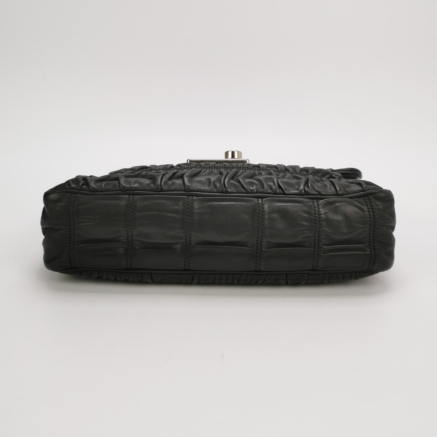 Prada - Nappa Gaufre Shoulder Bag - Nappa leather - Black - (medium)