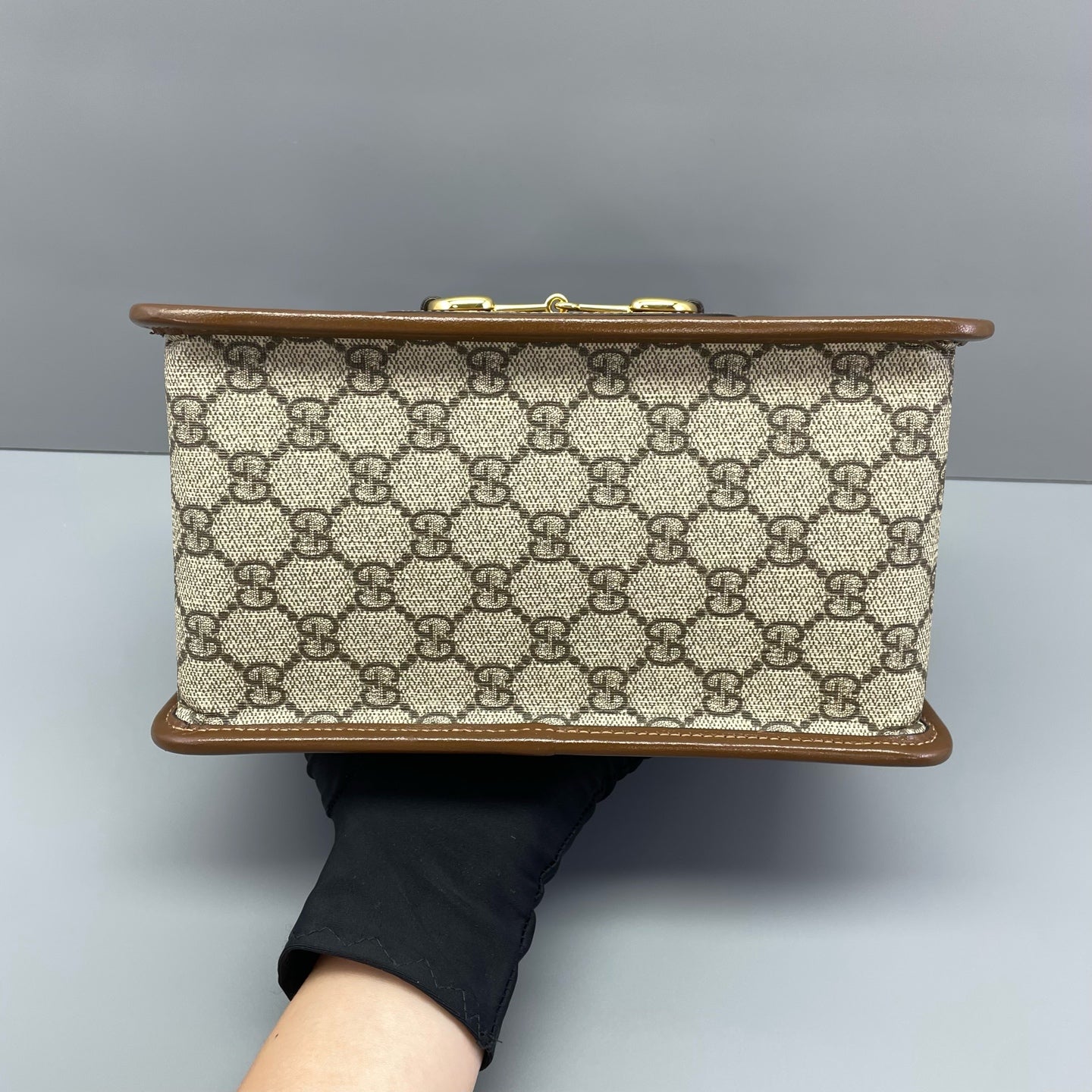Gucci - Horsebit 1955 - Coated canvas with leather trim - Brown - (mini)