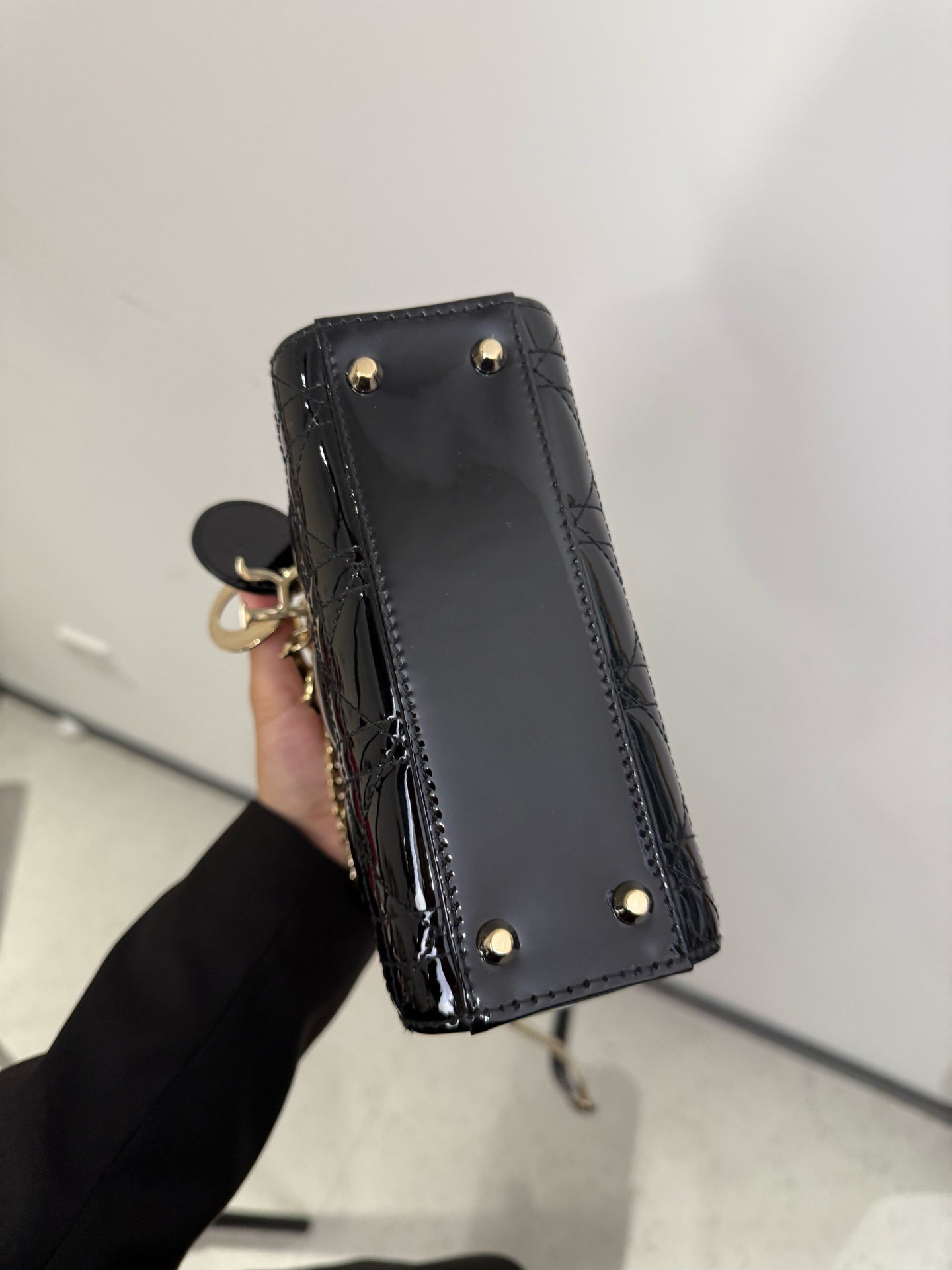 Dior - Lady Dior Mini - Patent leather - Black - (mini)