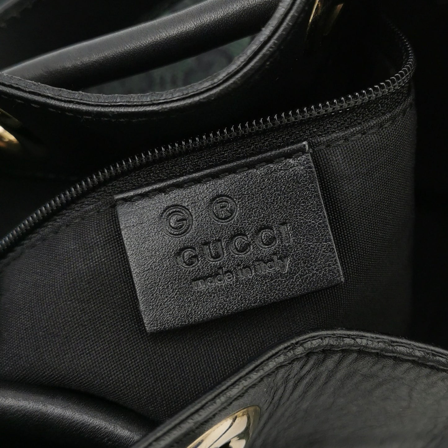 Gucci - GG Monogram Canvas Drawstring Bucket Bag - Canvas with leather trim - Dark Green with Black Trim - (Medium)