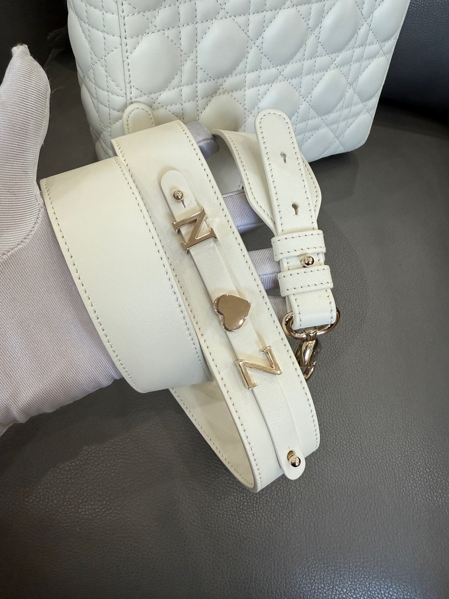 Dior - Lady Dior - Leather - White - (small)