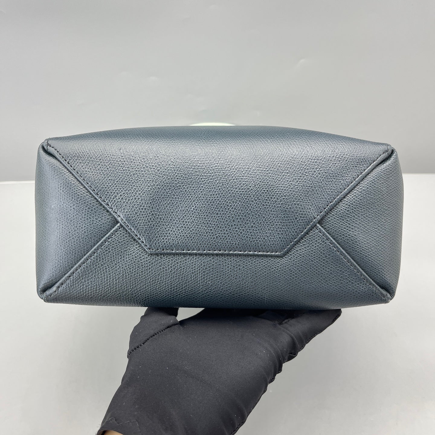 Celine - Bicolor Vertical Cabas Tote - Grained leather - Bicolor (Mint Green and Dark Grey) - (medium)