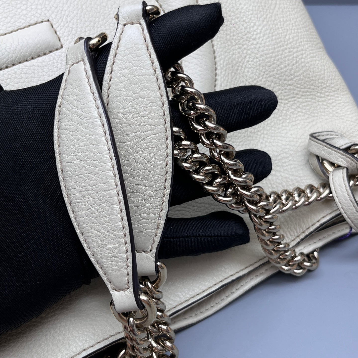 Gucci - Soho Tassel Tote - Pebbled leather - White - (Large)